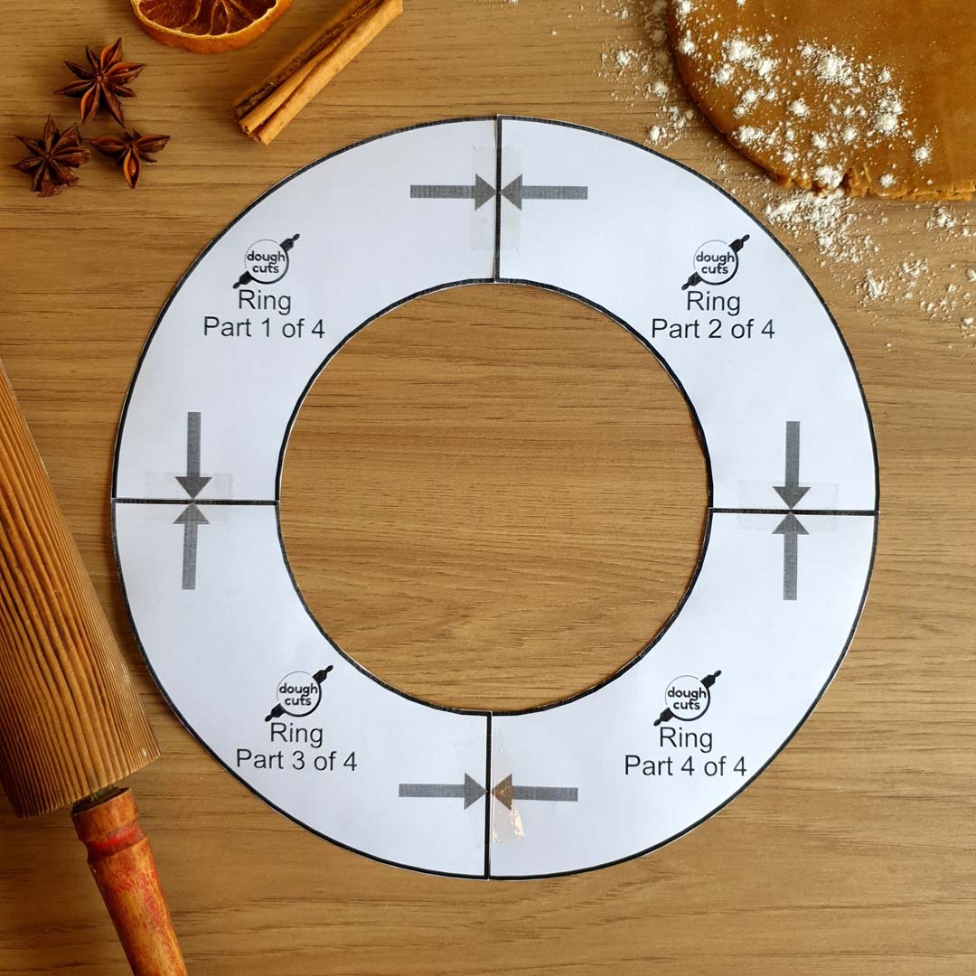 PRINT AT HOME - Ring or Wreath Cookie Cake Template 11" Tall