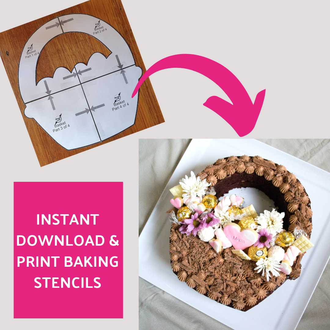 Baking stencils available to purchase right now to print at home and use right now.