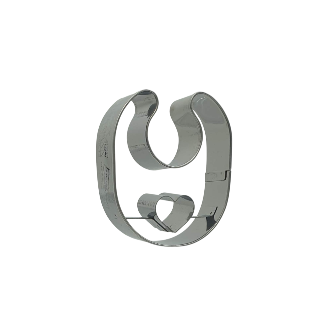 Baby Bib with Heart Detail 6cm Cookie Cutter