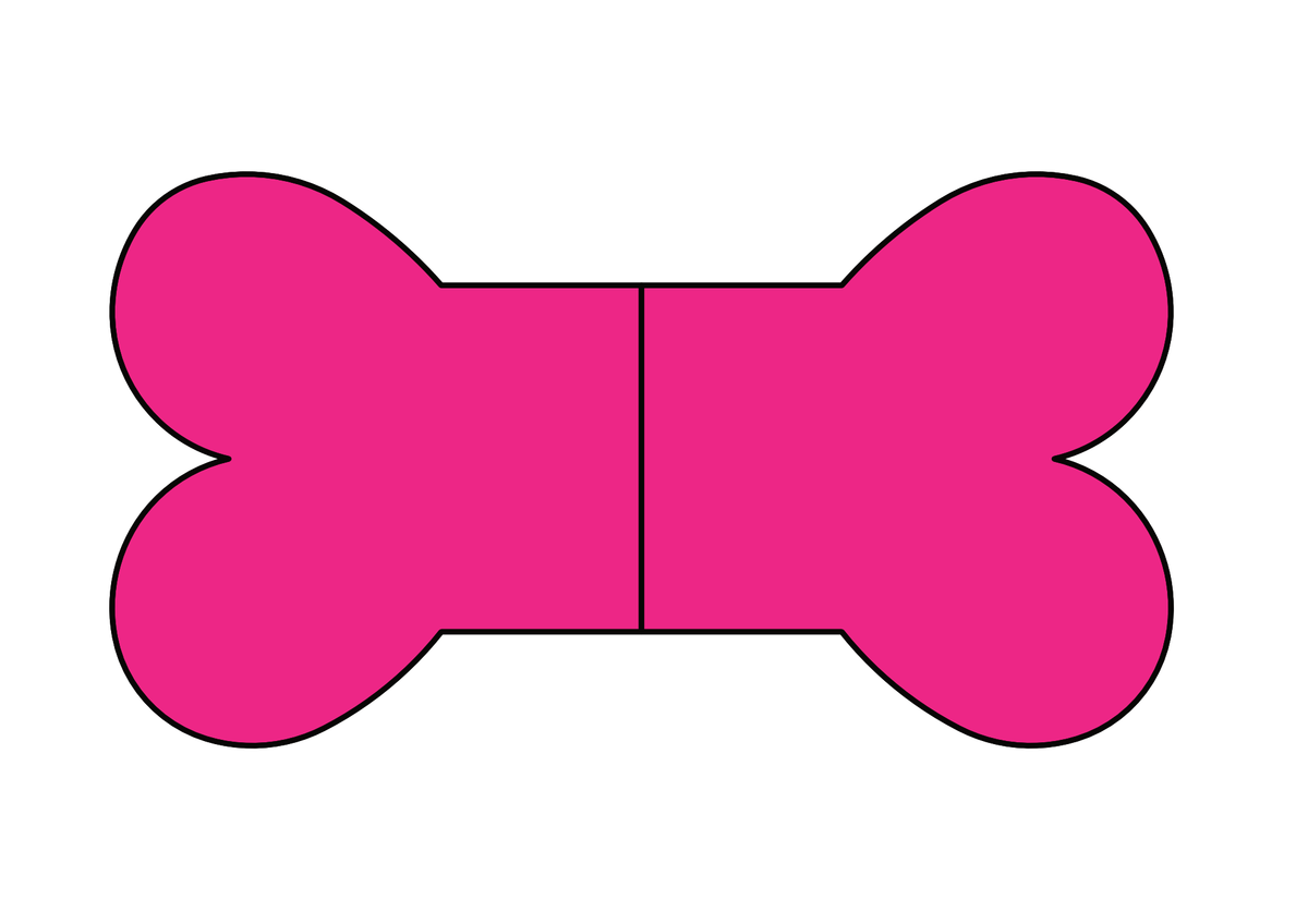 PRINT AT HOME - Dog Bone Cookie Cake Template 14&quot; Wide