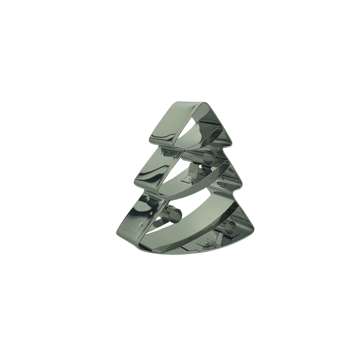 Christmas Tree with Internal Detail 7.2cm Cookie Cutter Stainless Steel  Side View