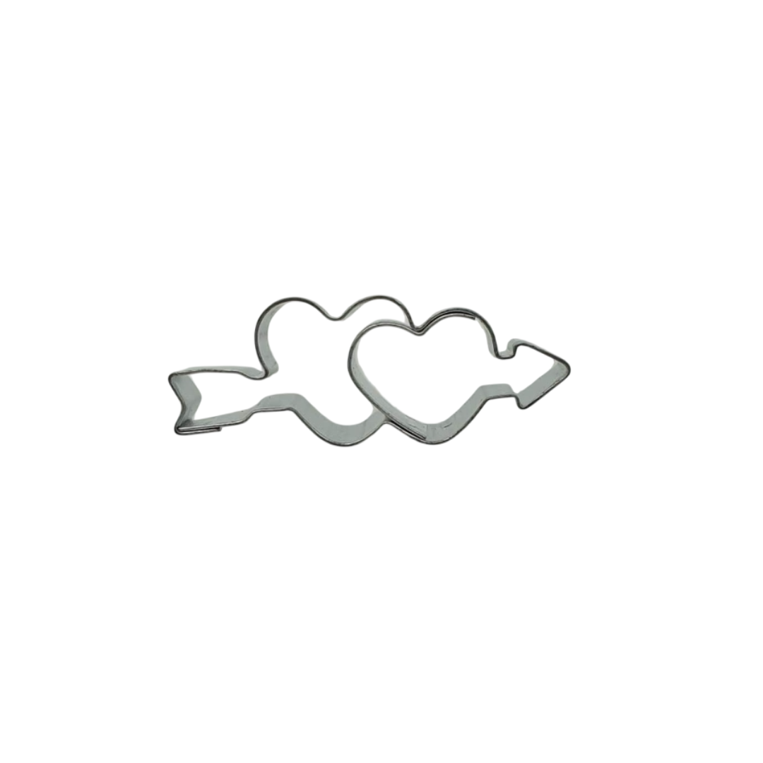 Double Heart with Arrow 6cm Cookie Cutter
