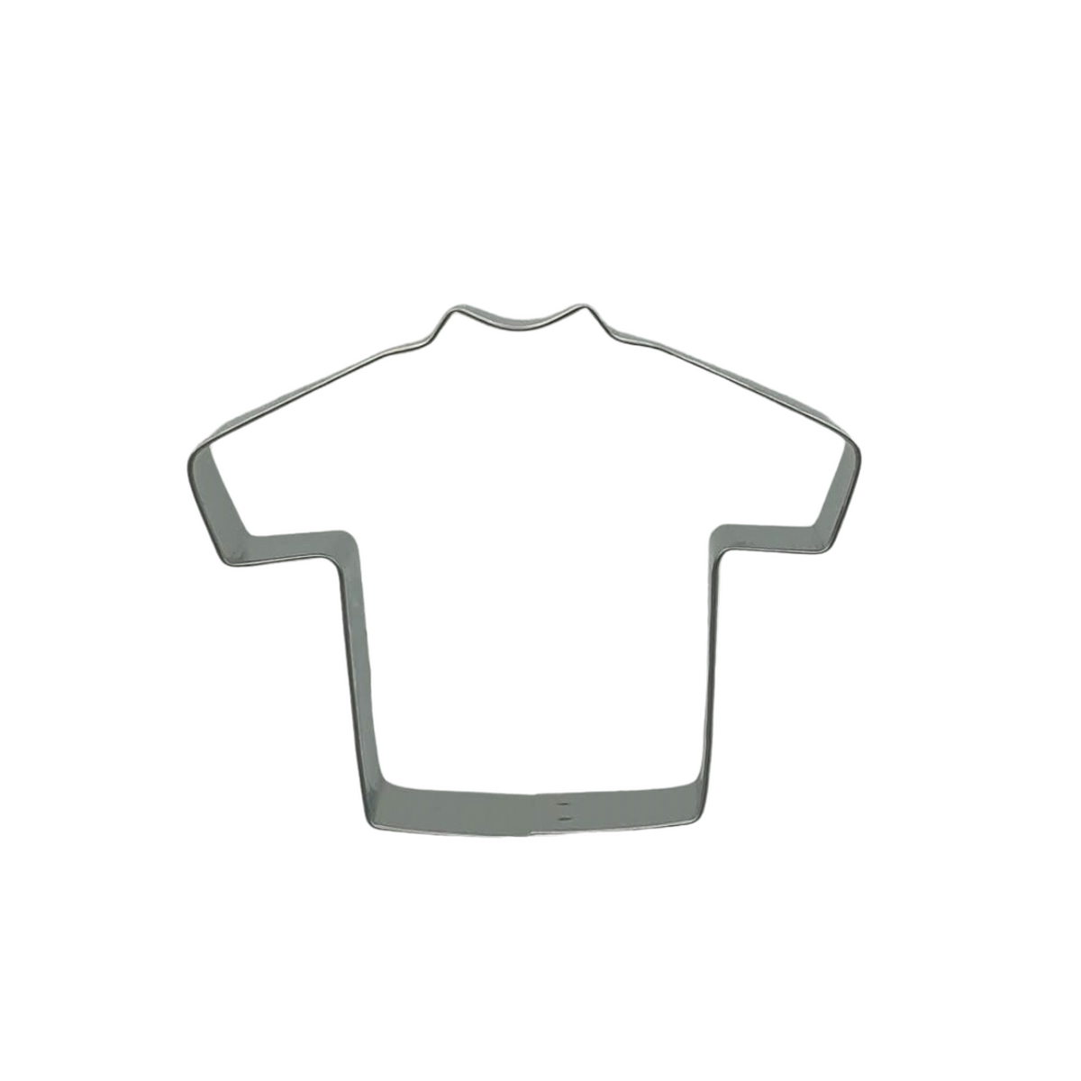 Football shirt cookie cutter in shape of t-shirt made from professional quality stainless steel.