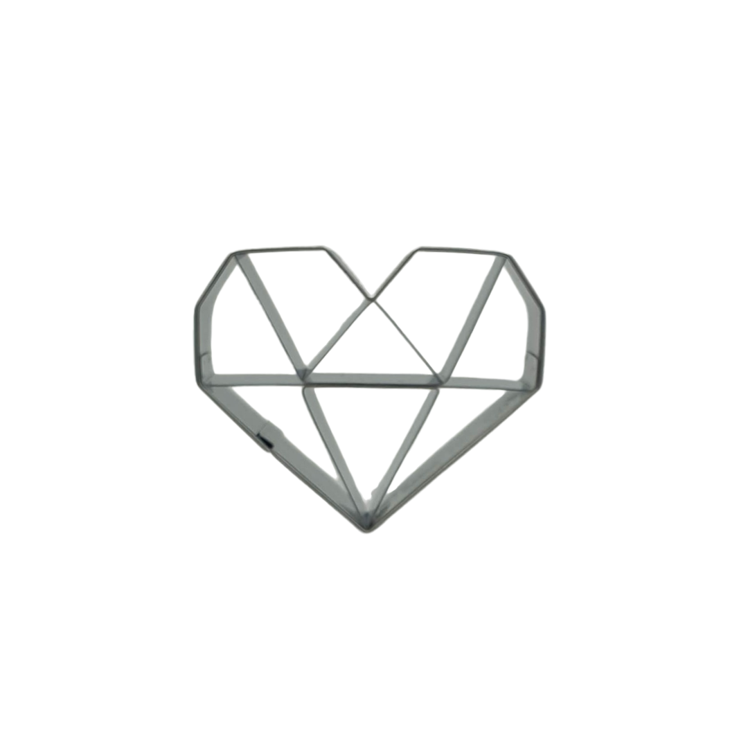 Geometric Diamond Heart 6.5cm Cookie Cutter