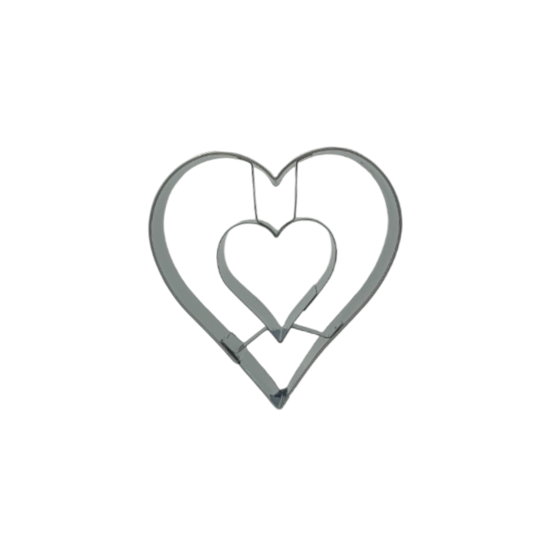 Heart with Heart Cutout 6cm Cookie Cutter