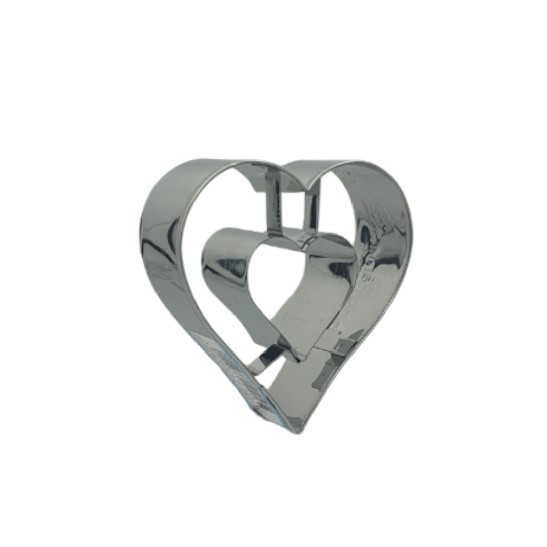 Heart with Heart Cutout 6cm Cookie Cutter
