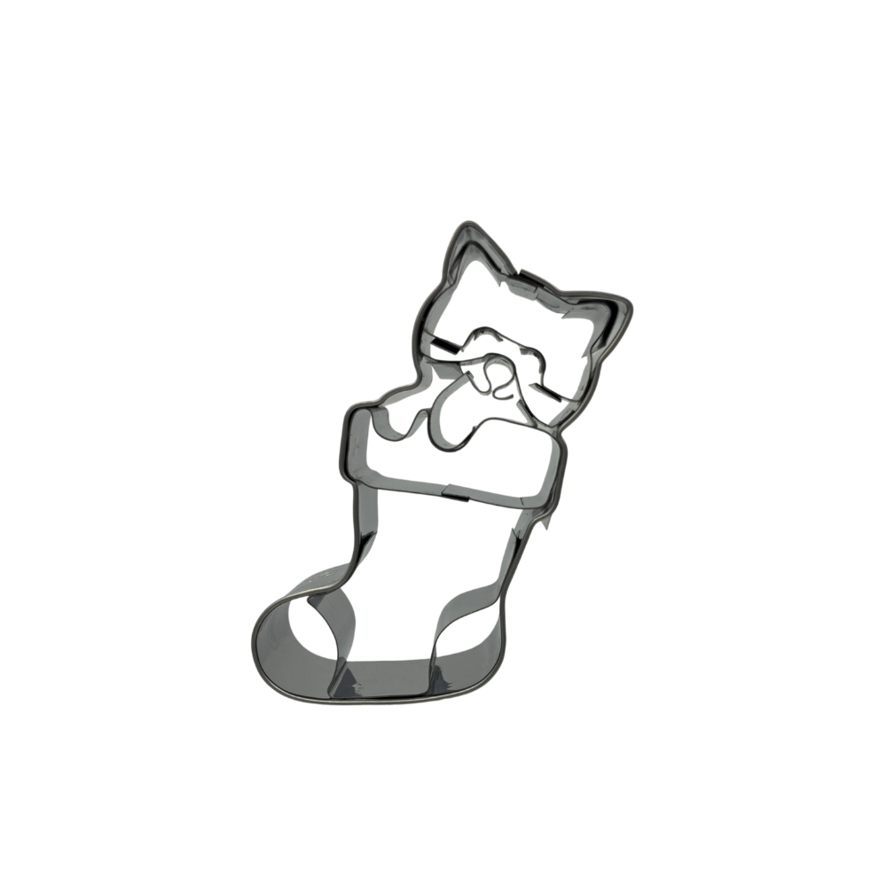 Kitten in Christmas Stocking 6.5cm Cookie Cutter