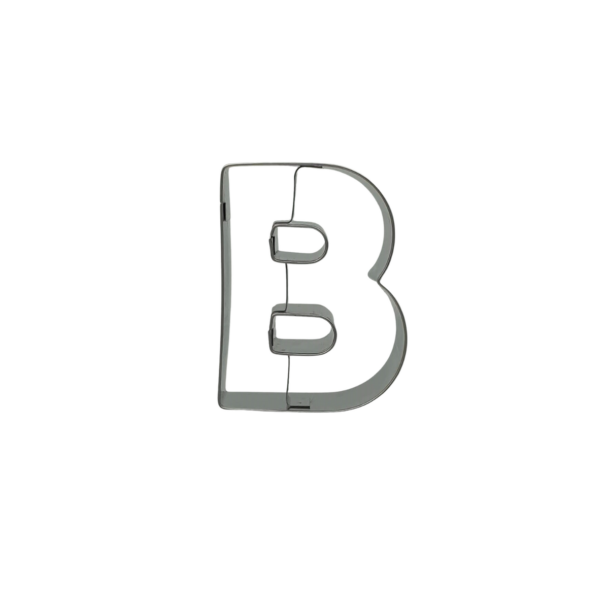 Letter B 6.5cm tall stainless steel cookie cutter.