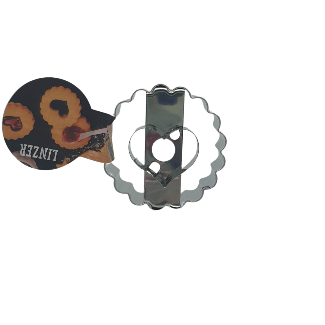 Heart Cutout Linzer Two Way 5cm Cookie Cutter