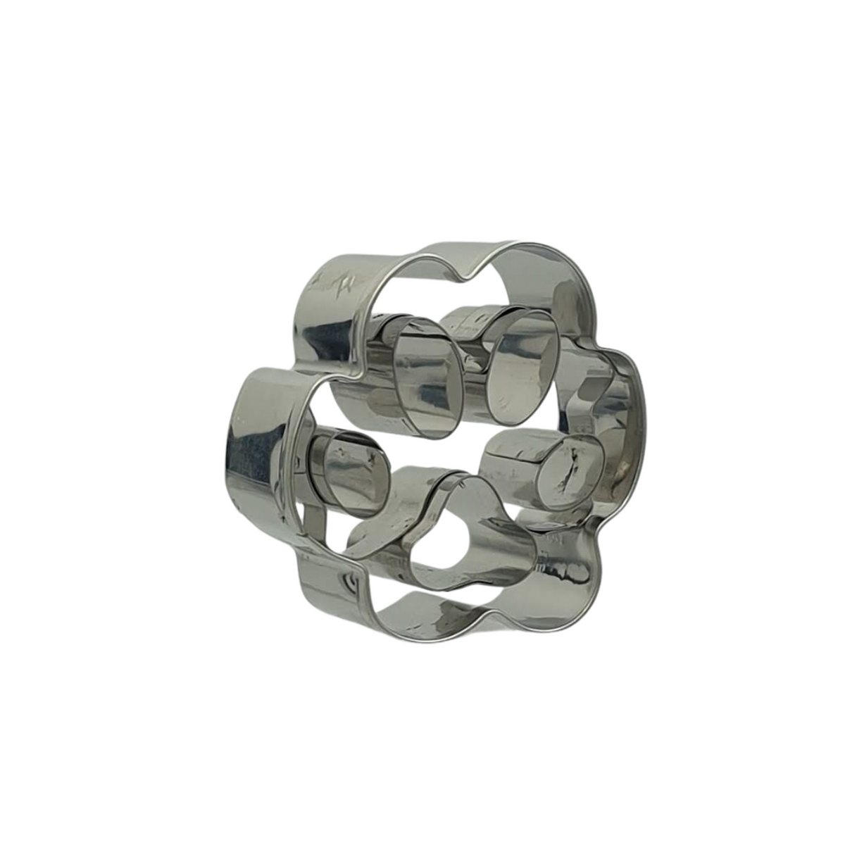 Mini Paw Print 4.5cm with Embossed Detail Cookie Cutter Stainless Steel Side View