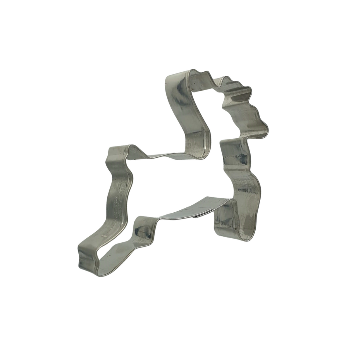 Leaping Reindeer 10cm Cookie Cutter Stainless Steel Side View