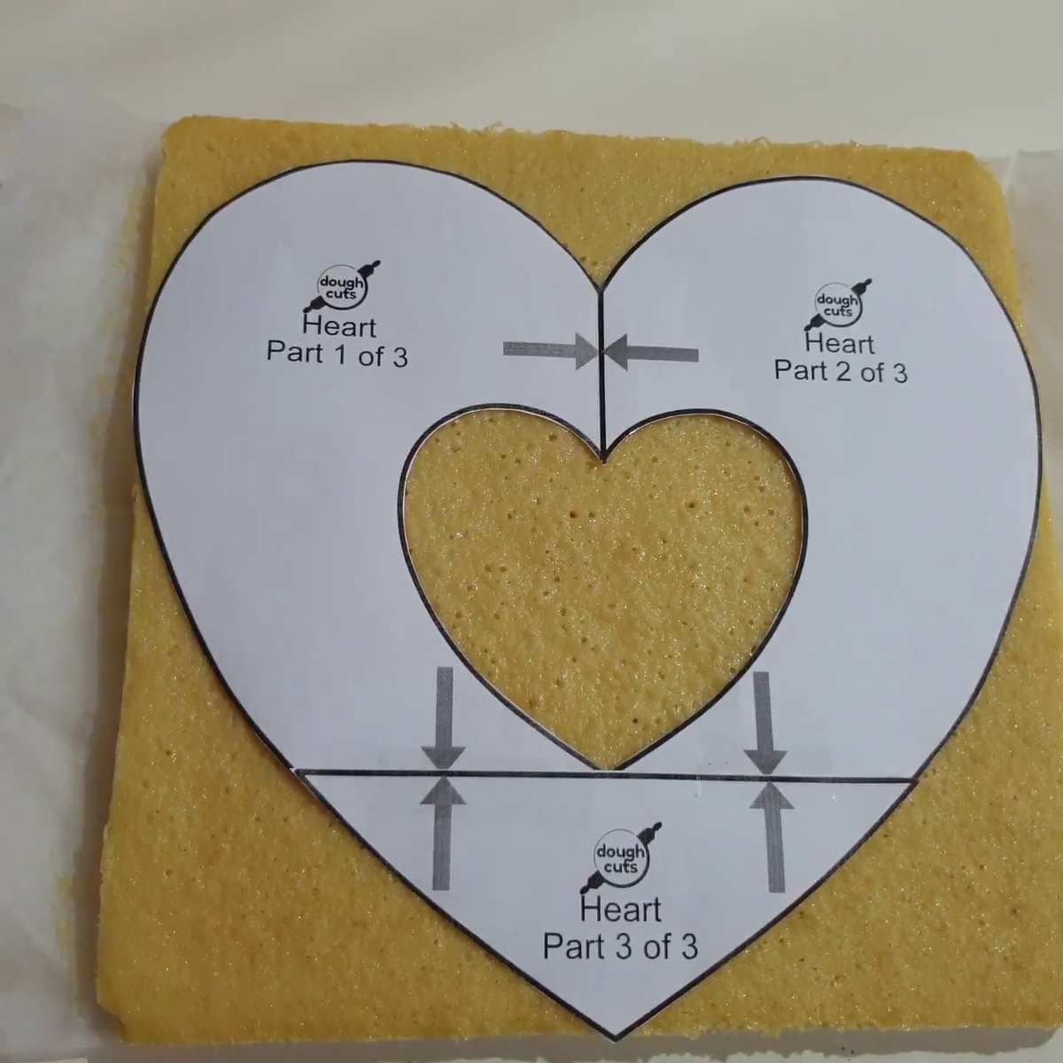PRINT AT HOME - Heart III Cookie Cake Template 11&quot; Tall