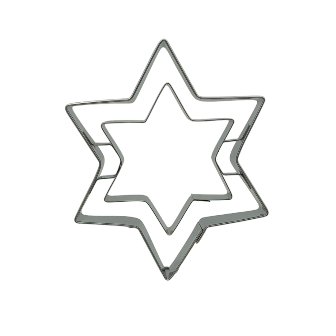 Star with Star Embossed Inner 9.5cm Cookie Cutter