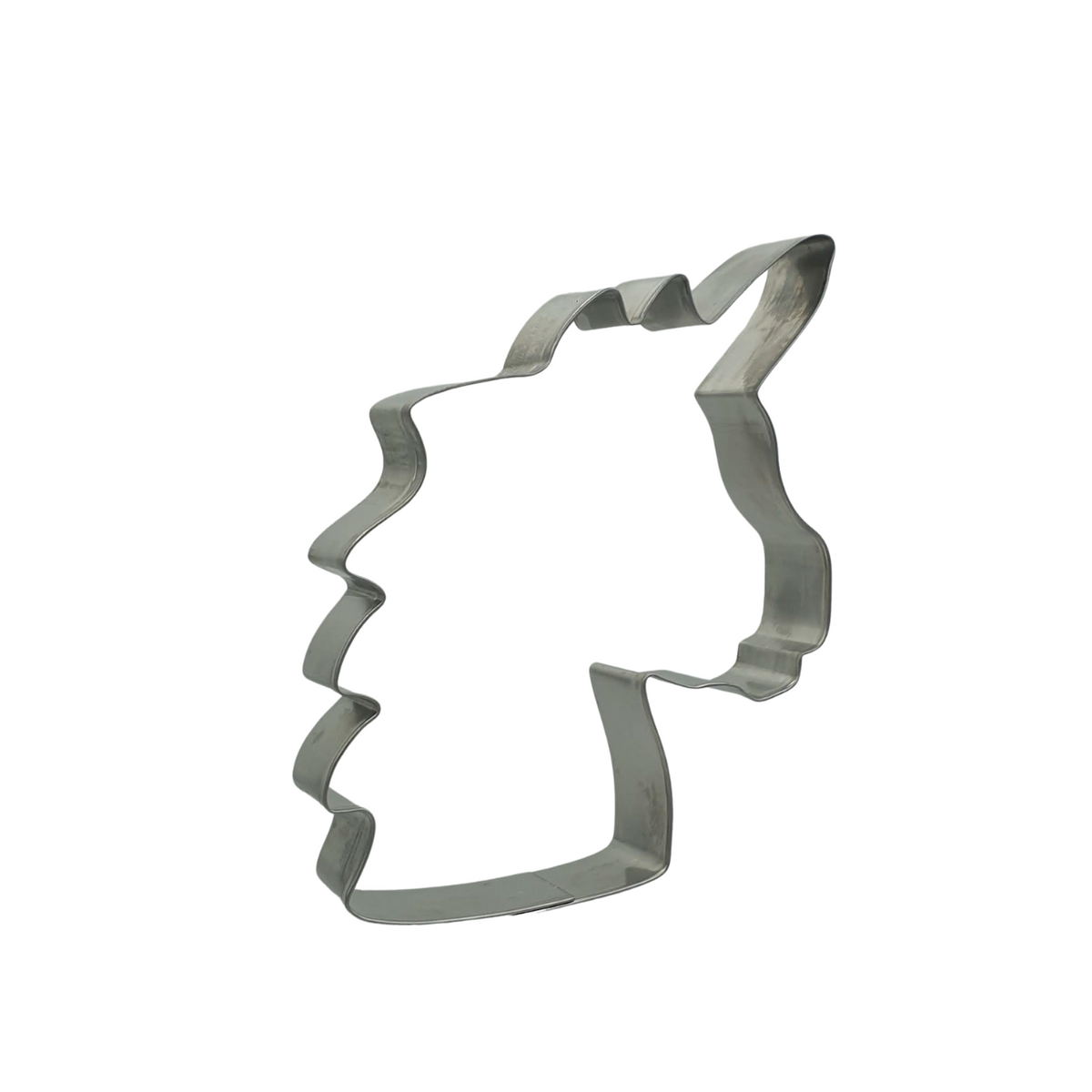 Unicorn Head 12cm Cookie Cutter Stainless Steel Side View