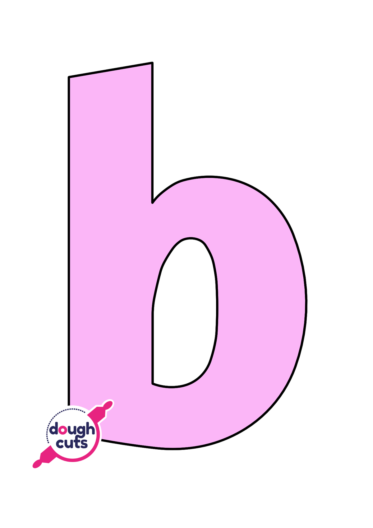 print at home baking stencil for lower case alphabet letter B
