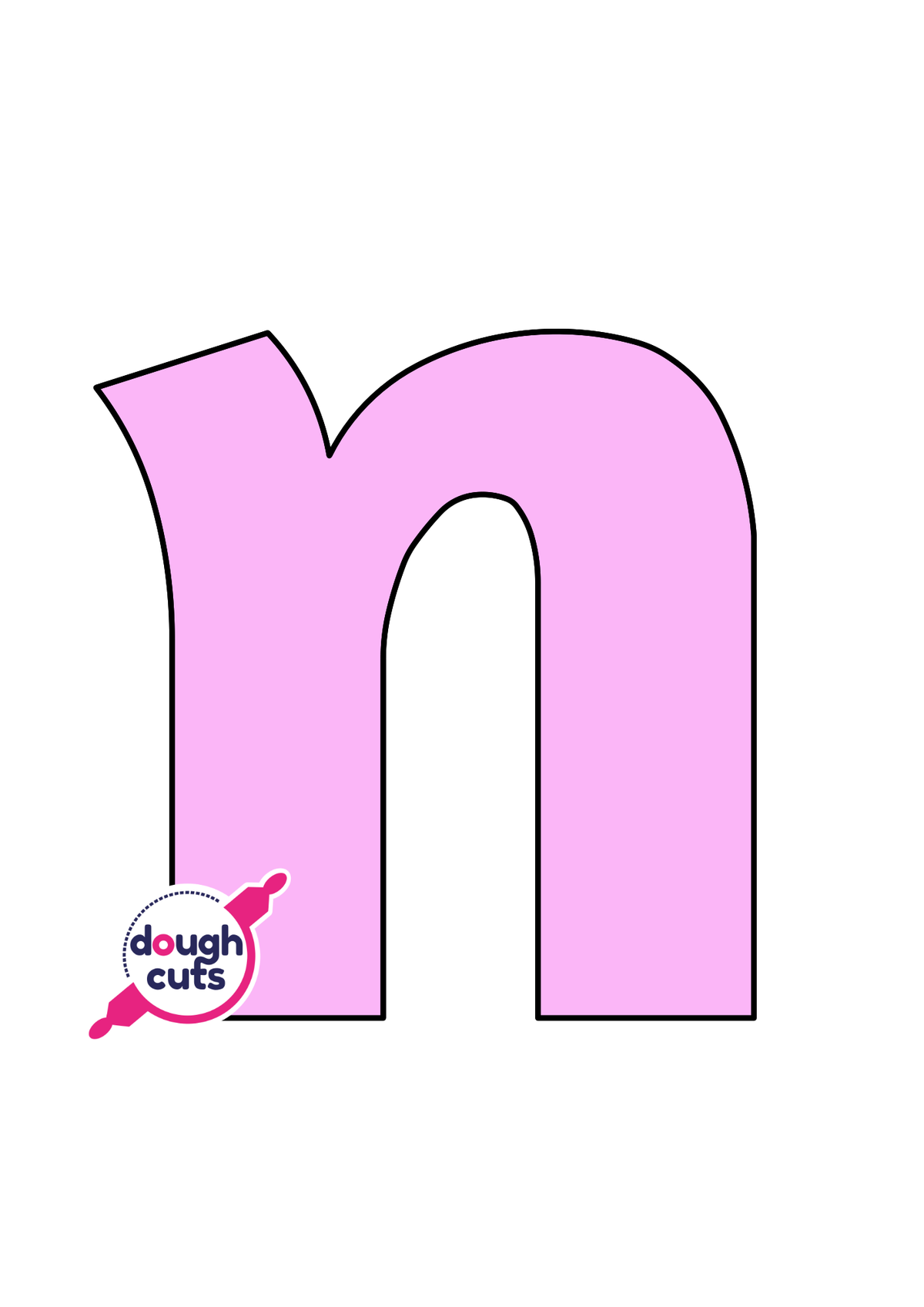 print at home baking stencil for lower case alphabet letter n