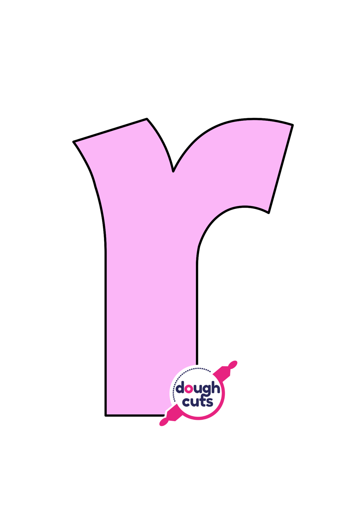 print at home baking stencil for lower case alphabet letter r
