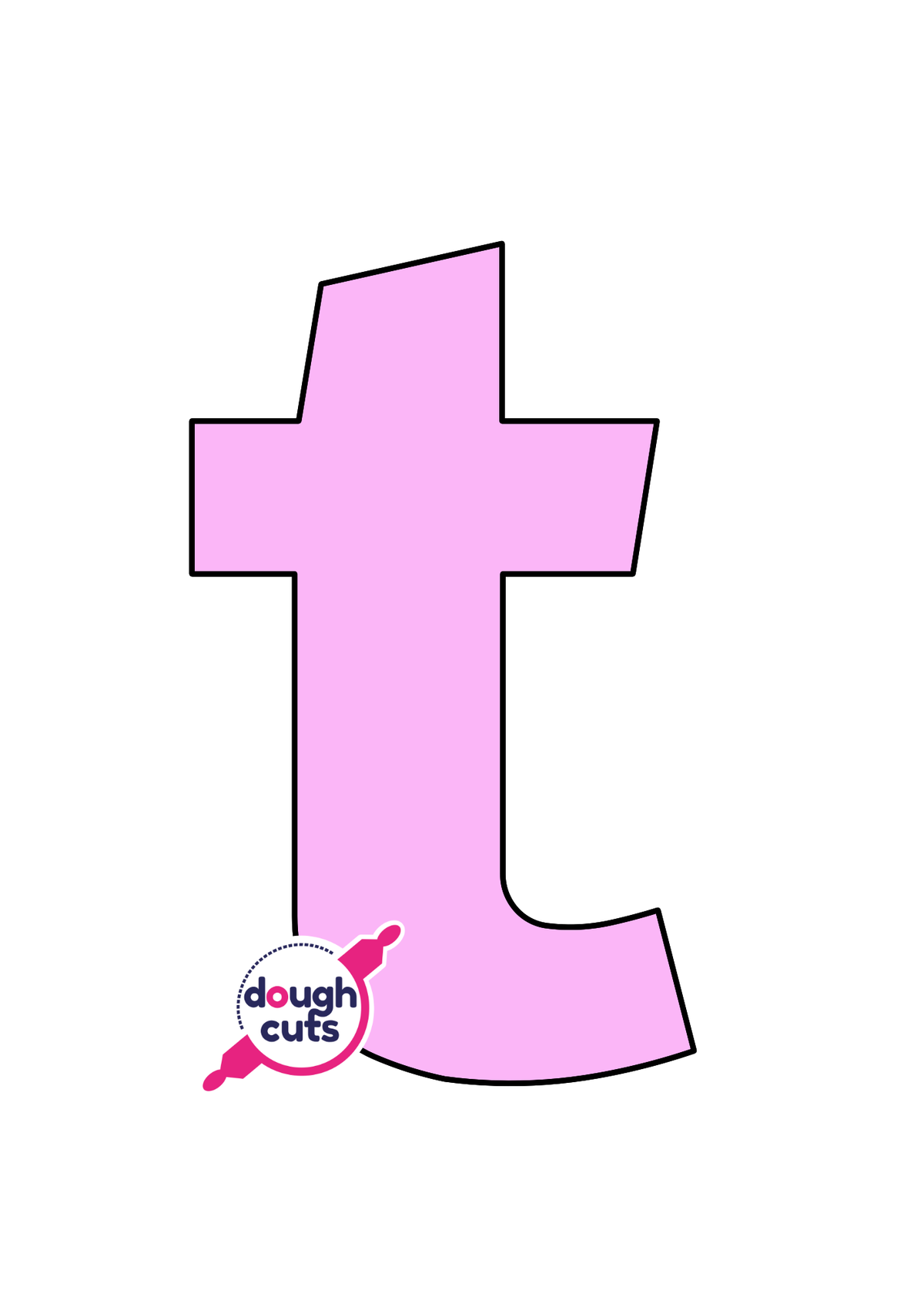 print at home baking stencil for lower case alphabet letter t