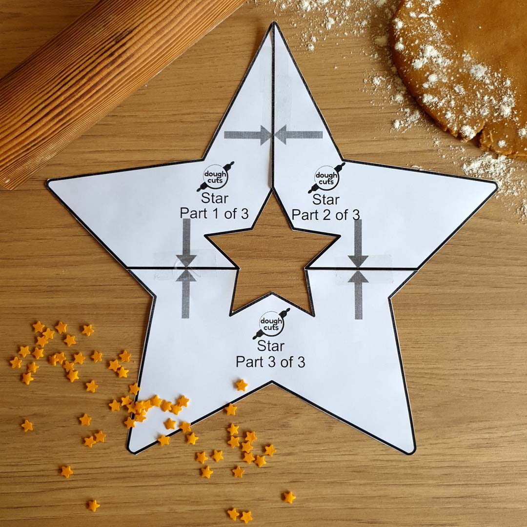 PRINT AT HOME - Star Cookie Cake Template 11&quot; Tall