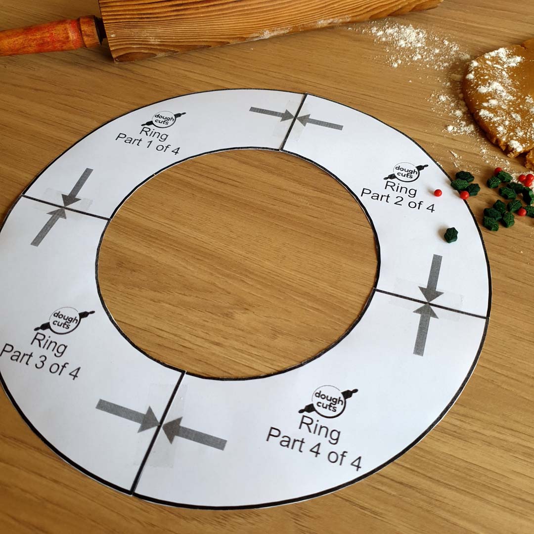 PRINT AT HOME - Ring or Wreath Cookie Cake Template 11&quot; Tall