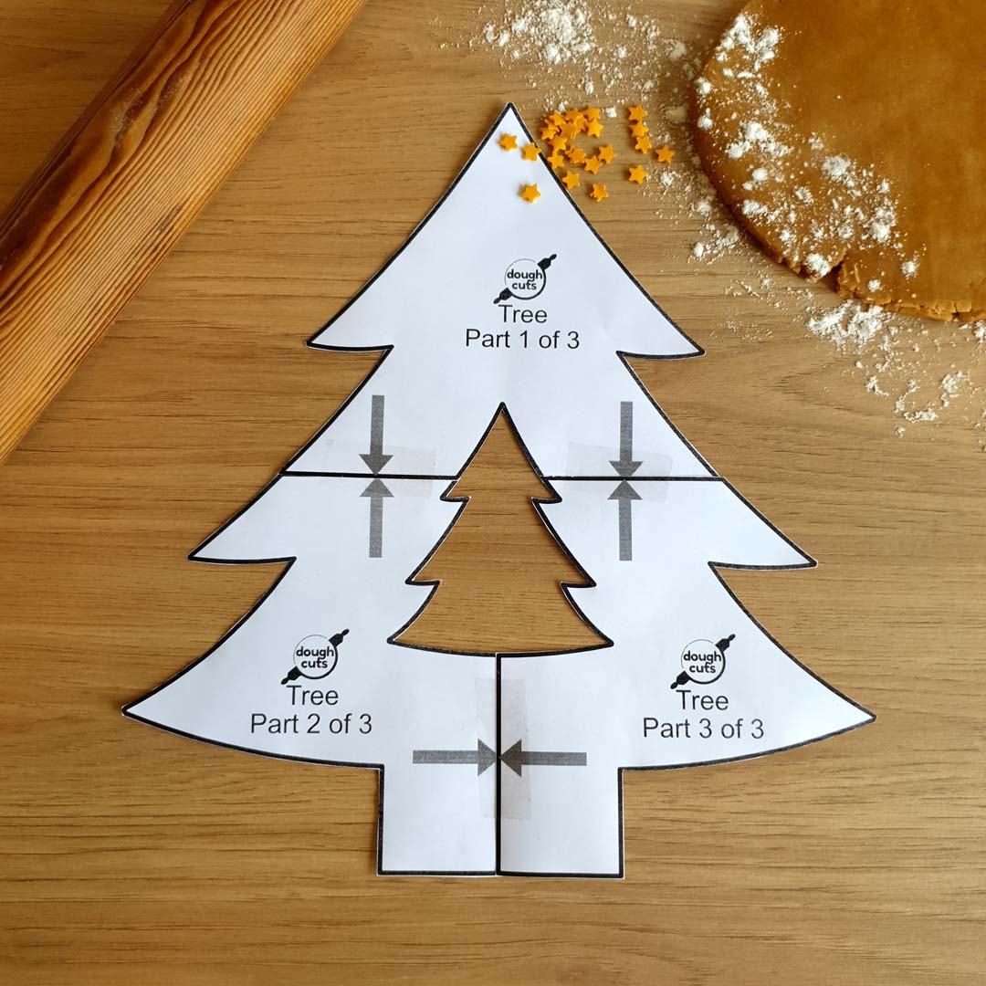 PRINT AT HOME - Tree Cookie Cake Template 11.7" Tall