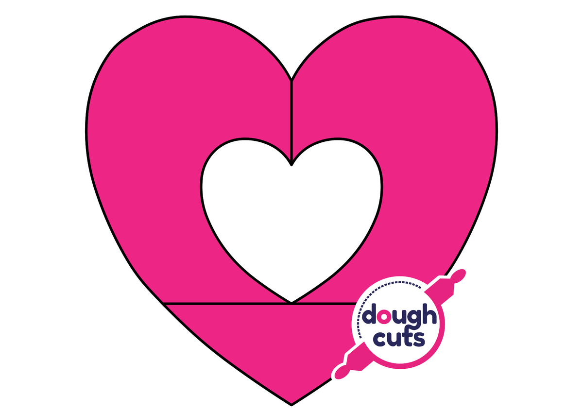 PRINT AT HOME - Heart III Cookie Cake Template 11&quot; Tall