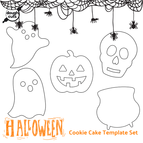PRINT AT HOME Halloween Cookie Cake Template Set of 5 Shapes - DoughCuts print-at-home-halloween-cookie-cake-template-set-of-5-shapes-doughcuts