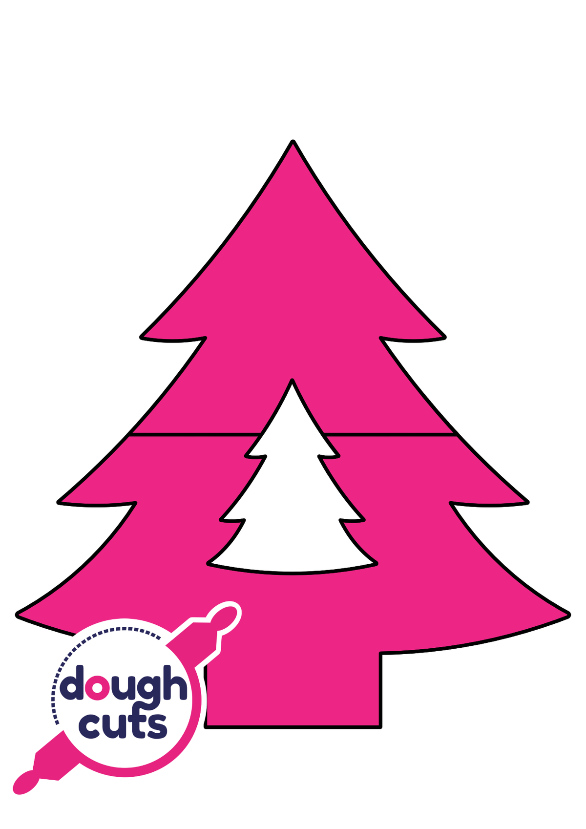 PRINT AT HOME - Tree Cookie Cake Template 8&quot; Tall