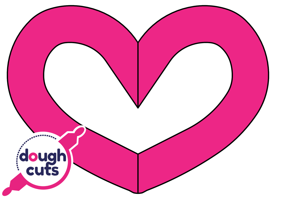 PRINT AT HOME - Heart Cookie Cake Template 15.4&quot; Wide