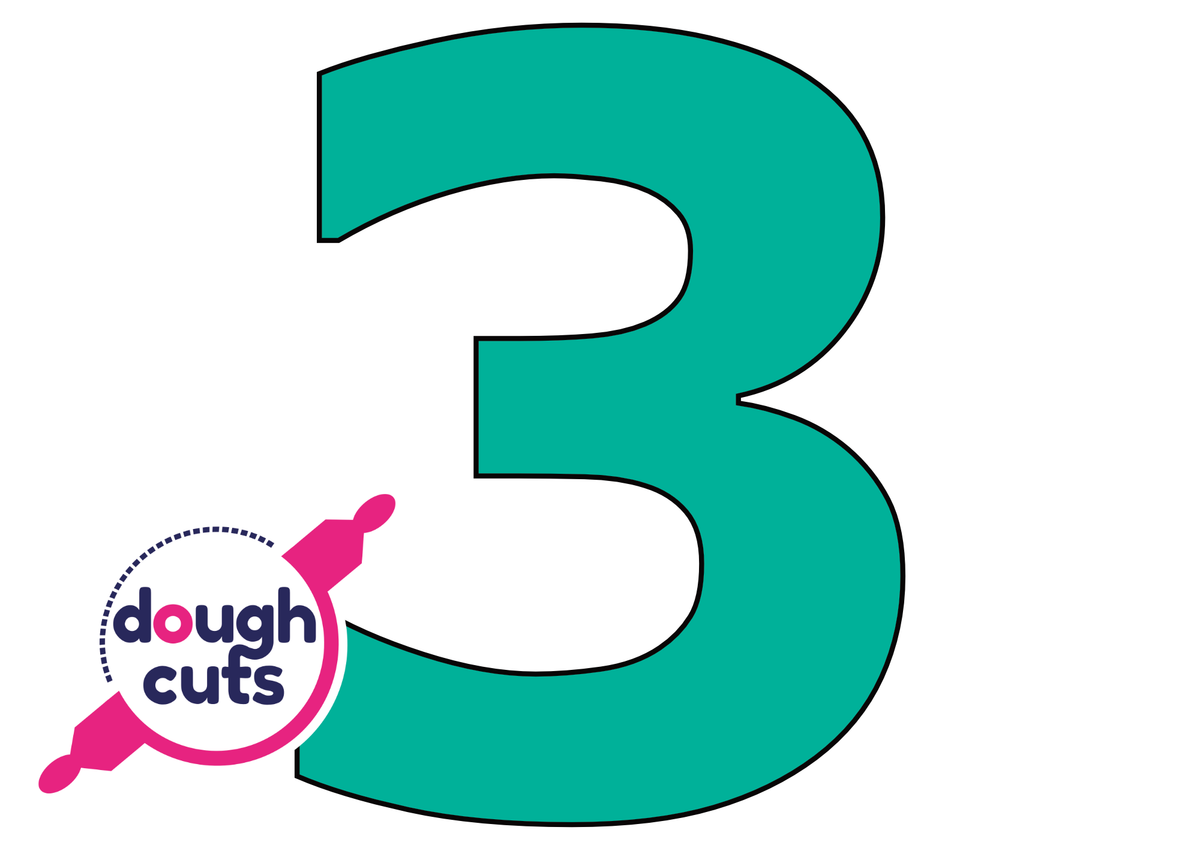 Set of 9 Number Cookie Cake Templates