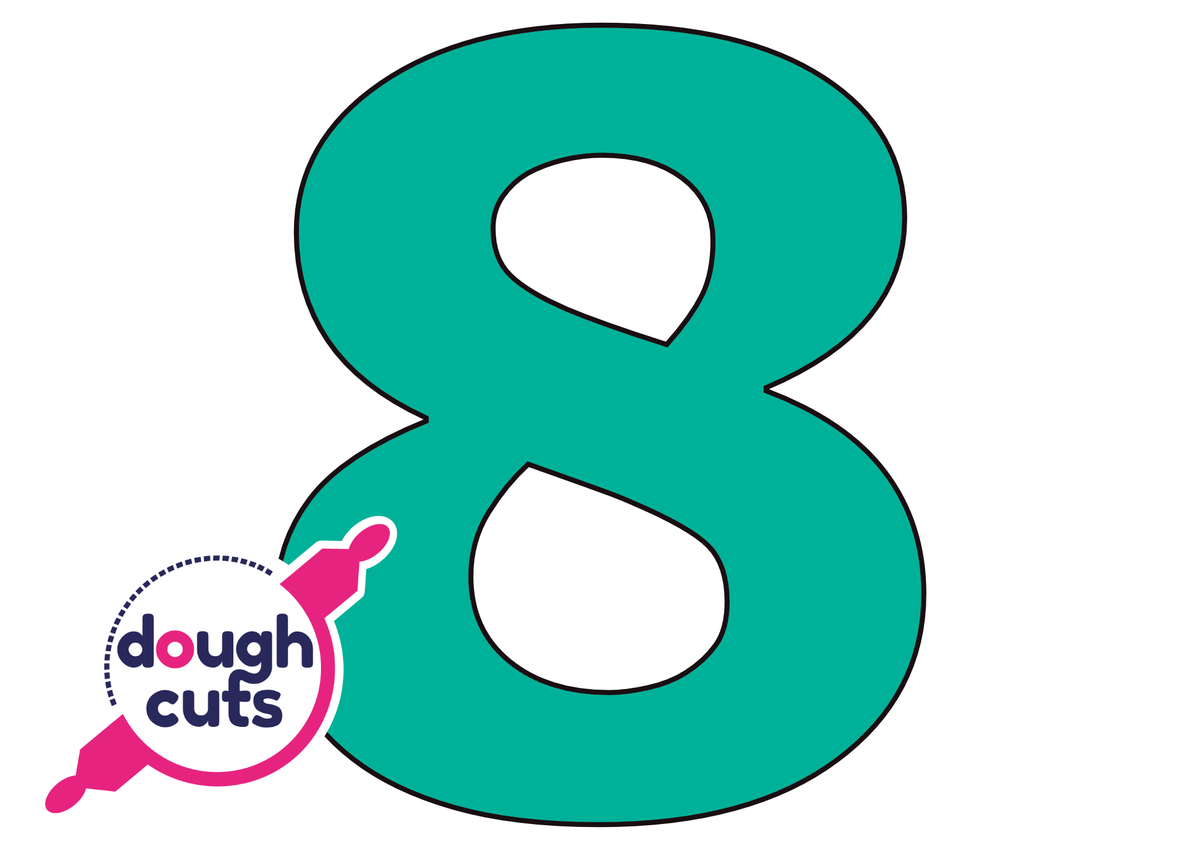 Set of 9 Number Cookie Cake Templates