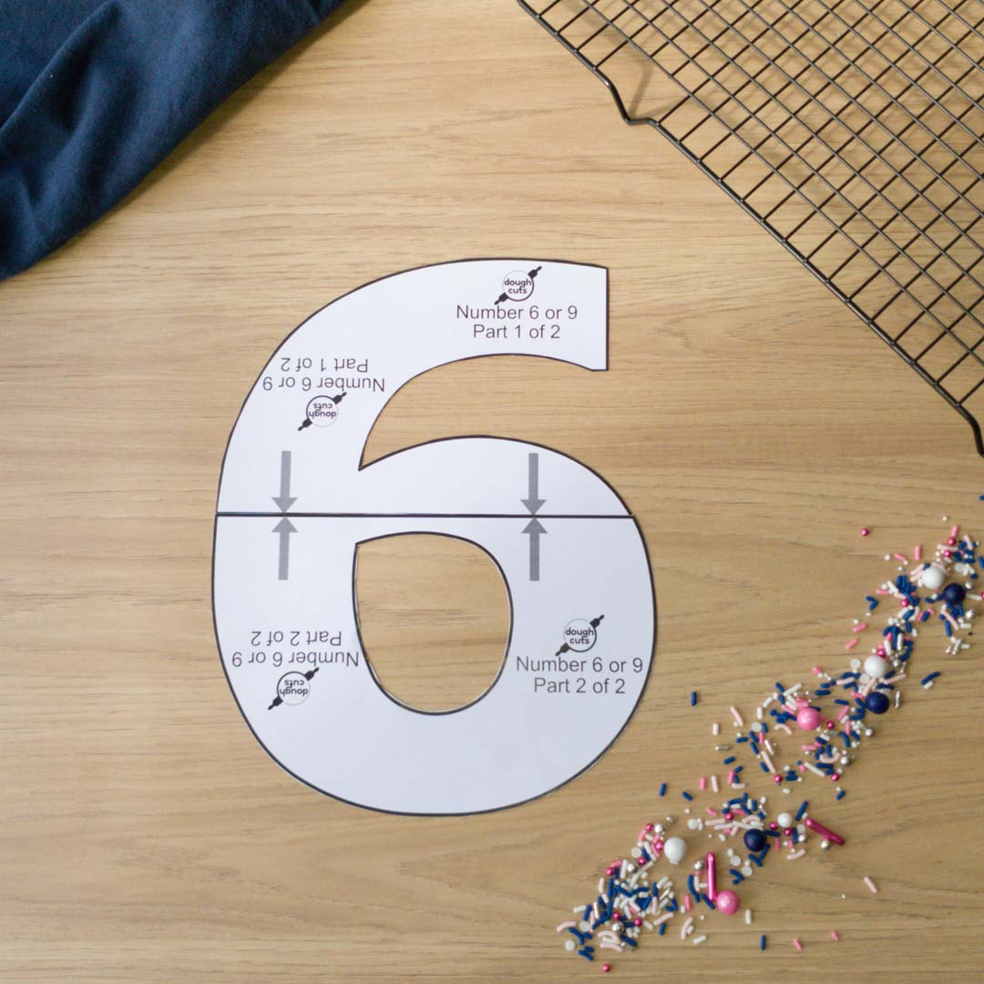 PRINT AT HOME - Set of 9 Number Cookie Cake Templates - 11 inches 28cm