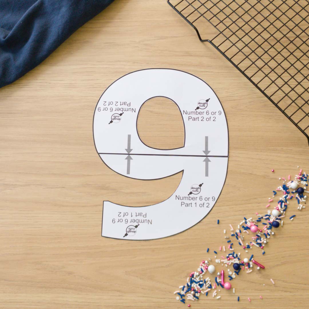 PRINT AT HOME - Set of 9 Number Cookie Cake Templates - 11 inches 28cm